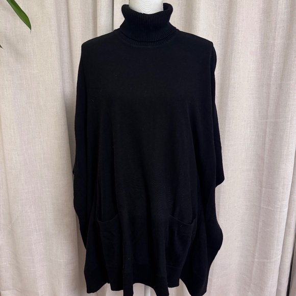 Michael Kors Sweaters - Michael- Michael Kors Black Poncho Sweater